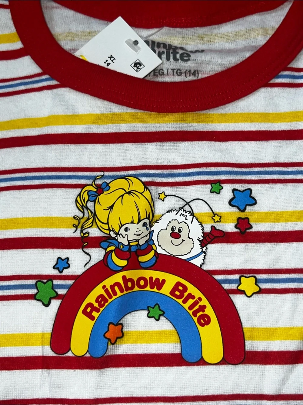 Rainbow Brite Girls Striped T- Shirt - XL - NWT